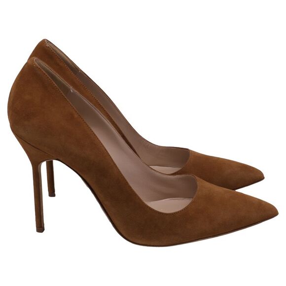 Manolo Blahnik Shoes - Manolo Blahnik Pointed-Toe Pumps in Brown Suede
